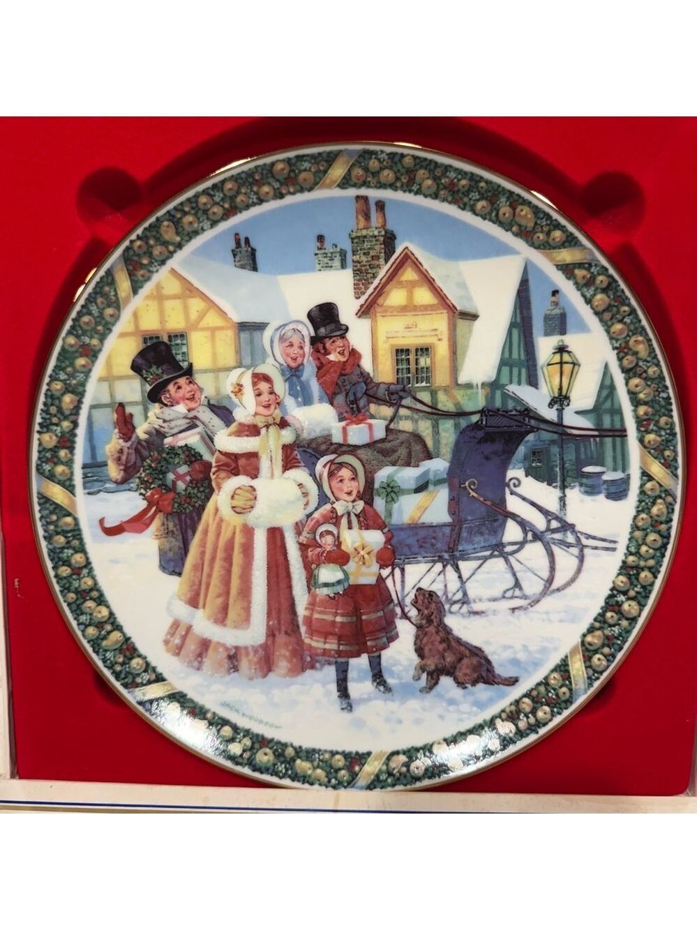 Vintage Royal Windsor Christmas Carol Plate 1985 Here We Come A-Caroling